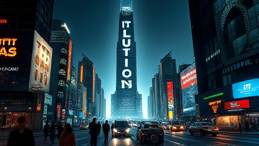 Image of a city with a central business showing IT Solutions on it depicting Business IT Solutions